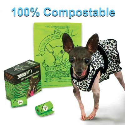 100% kompostierbare Produkte für Hundehundeheck-Taschen-große Leck-Beweis-Abfall-Tasche mit Knochen-Halter